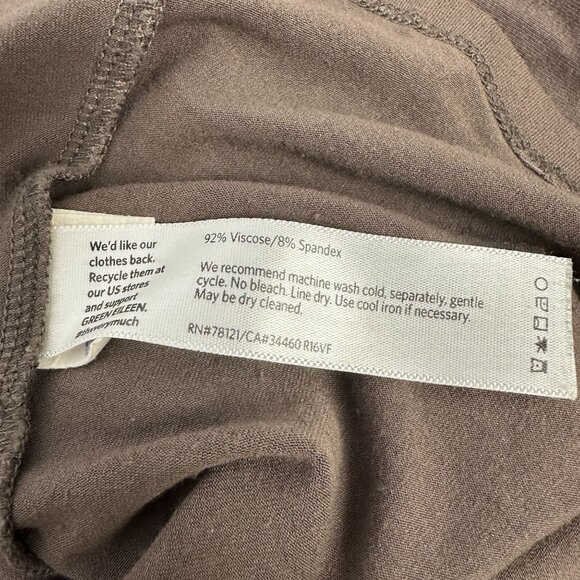 Eileen Fisher Brown Long Sleeve Tunic Top Womens Size Small Viscose Blend - Picture 4 of 4